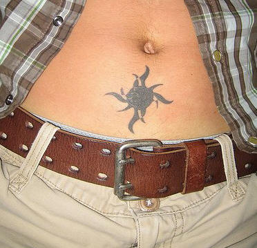 Tribal Sun Stomach Tat